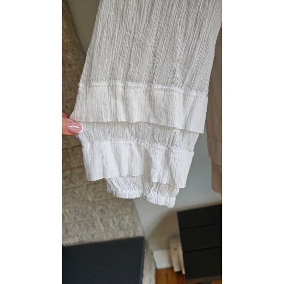 Lauren Ralph Lauren Black Label White Ruffle Gauze Sheer Sexy Blouse Cotton Sz S - Picture 11 of 16